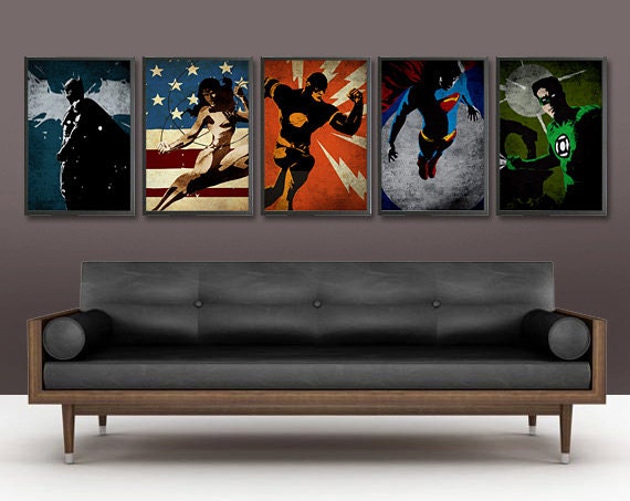 Justice League A3 Poster Set of 5 for 50 Dollars