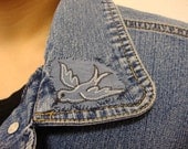 Upcycled Redesigned Denim Jacket - "Bluebird of  Happiness"