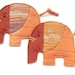 Handmade Elephant Coaster, Fabric Coaster (Set of 2), Orange Elephant, Orange Coaster