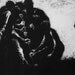 Haunting Figure Print Black Landscape Dark Creepy Spooky Hand Pulled Fine Art Monotype "Ensemble"