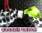 Space Invaders hair bow clip 80s video game Atari pixels