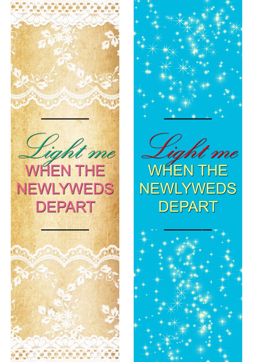 Wedding Sparkler Send Off Printable DIY Tag Downloads