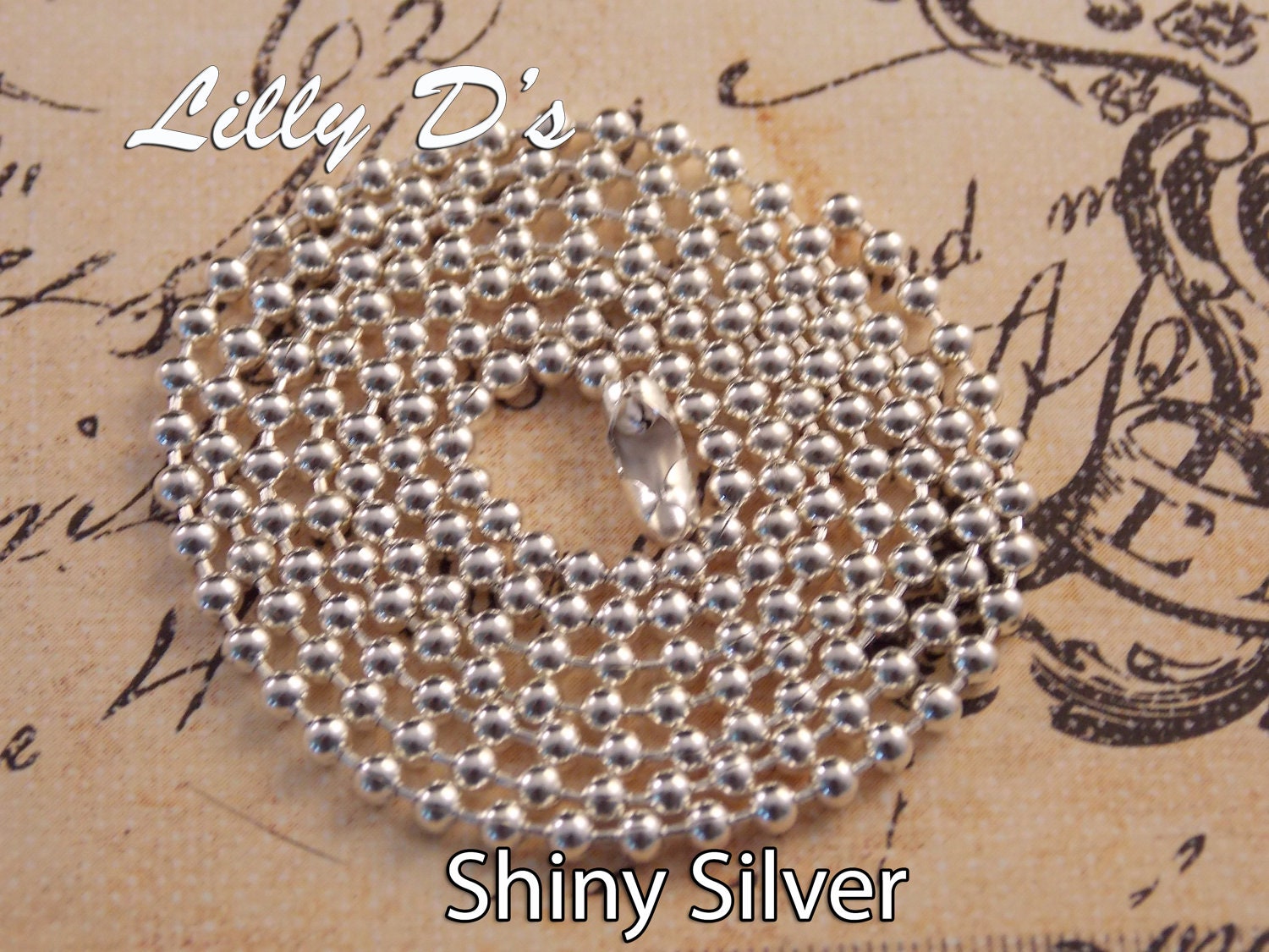10 Ball Chain Necklaces - 2.4mm, Antique Brass, Antique Copper, Shiny Silver, Antique Silver, Amazing Black, Gunmetal Grey