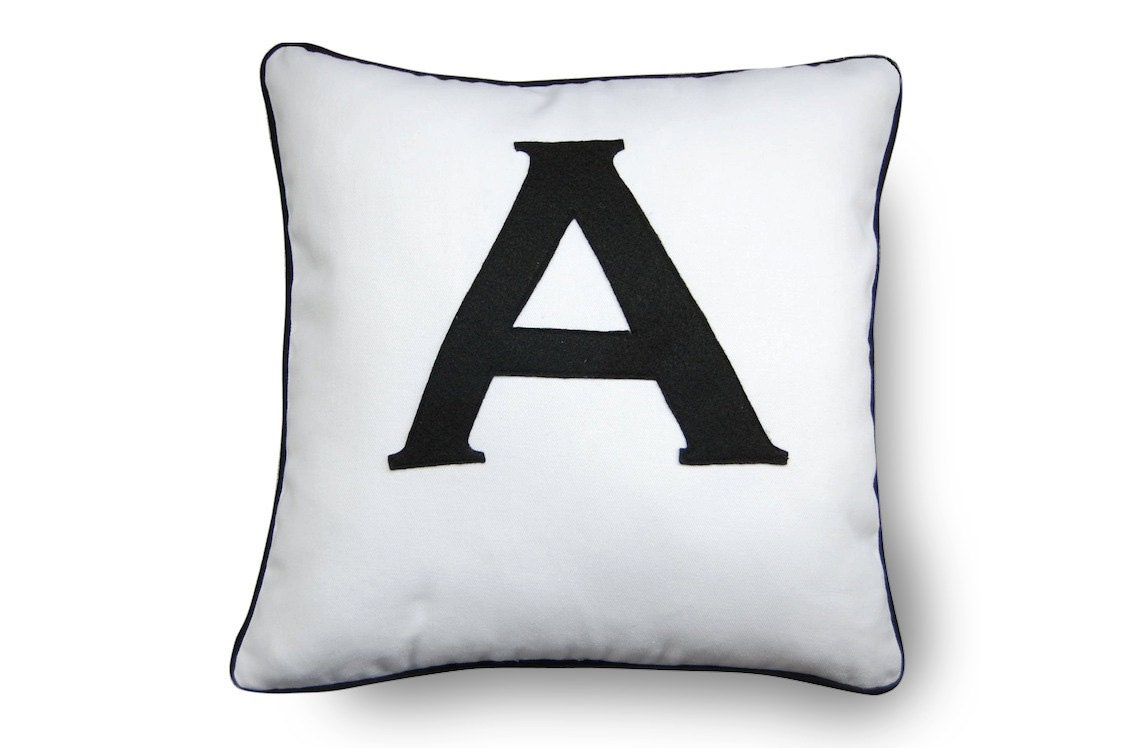 Monogrammed Pillow Black with insert 18X18 inch