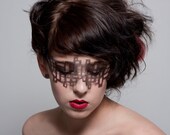 Black Organza Mask/ fantasy/ lingerie/ steam punk/ steampunk/ gothic/ vamp/ lace /Halloween