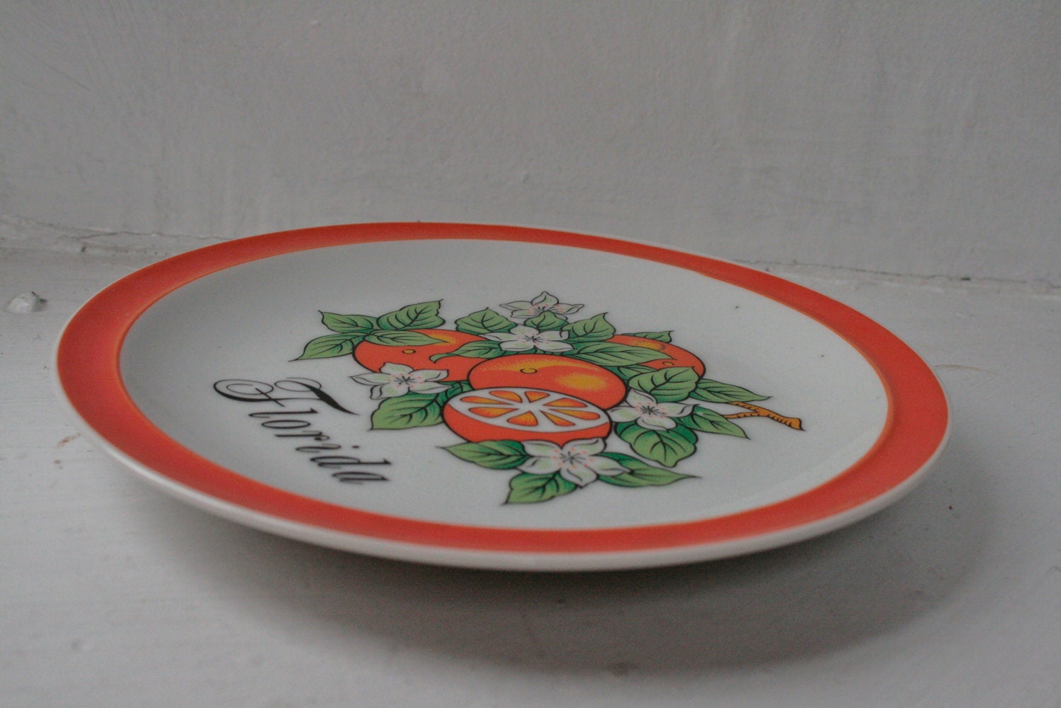 Retro Florida Oranges Souvenir Plate by Arrib