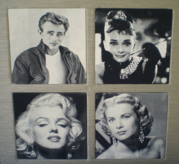 Marilyn Monroe, Grace Kelly,  Audrey Hepburn or James Dean Fabric Wall Art. Made to order