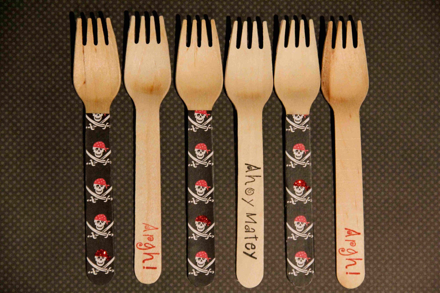 24 Wooden Forks or Spoons- Pirate Il_170x135