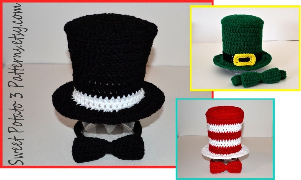 PATTERN Top Hat & Bow Tie - Crochet