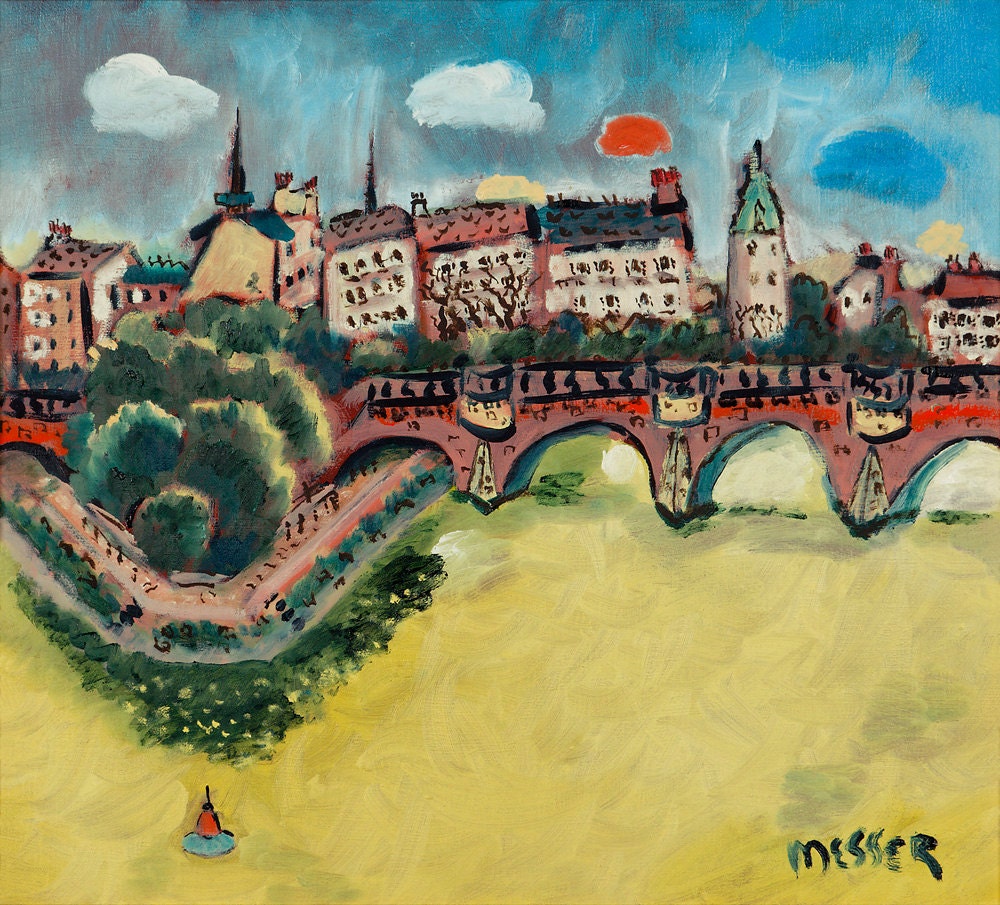 Pont Neuf in Paris, Limited Edition Fine Art Giclée from Original Impressionist Oil Painting on Canvas