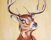 Print Illustration Art Poster Acrylic Painting Kids Decor Drawing Gift : Student Deer