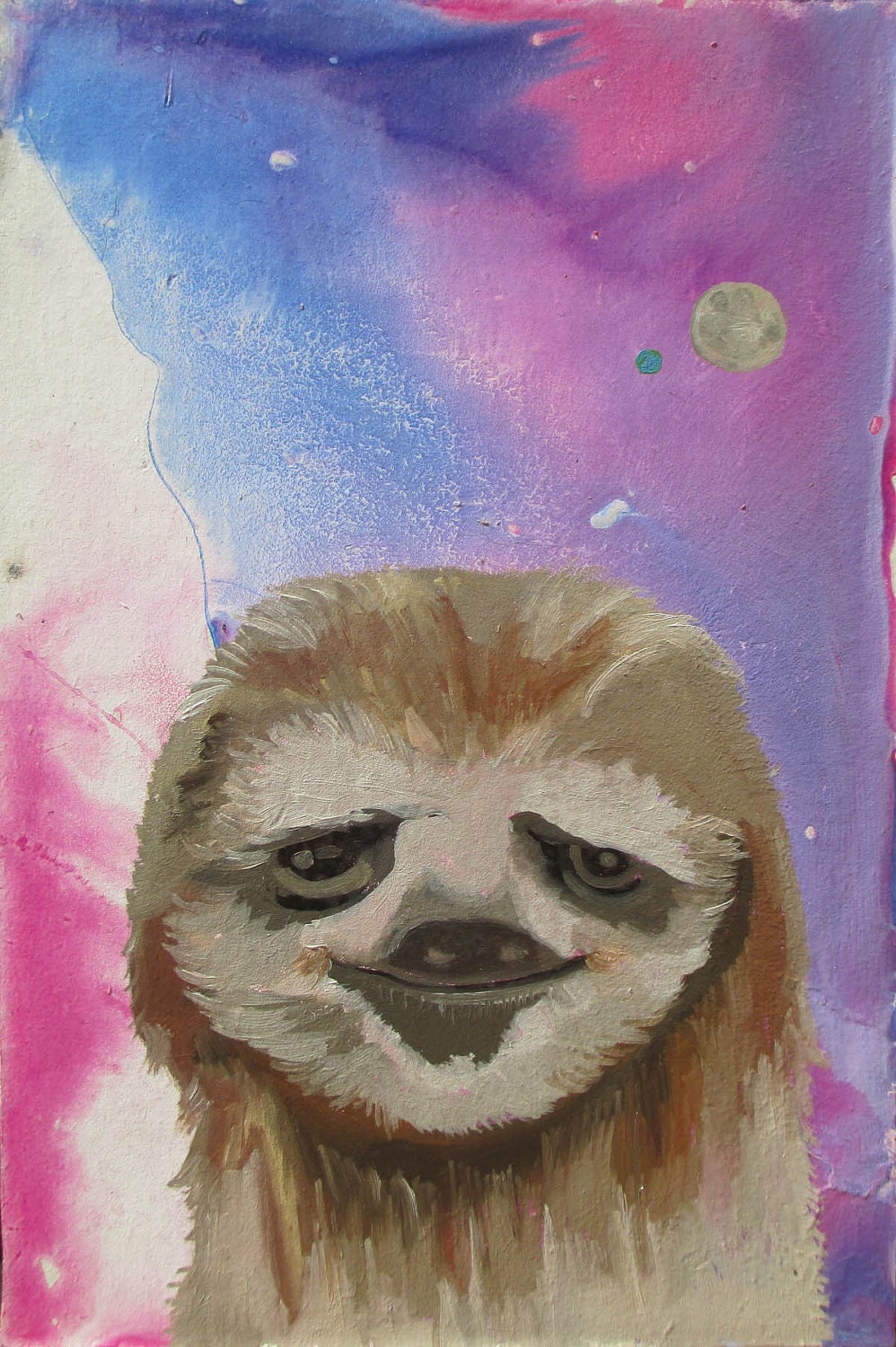 Sloth Painting - Cosmic Sloth - Oil Original