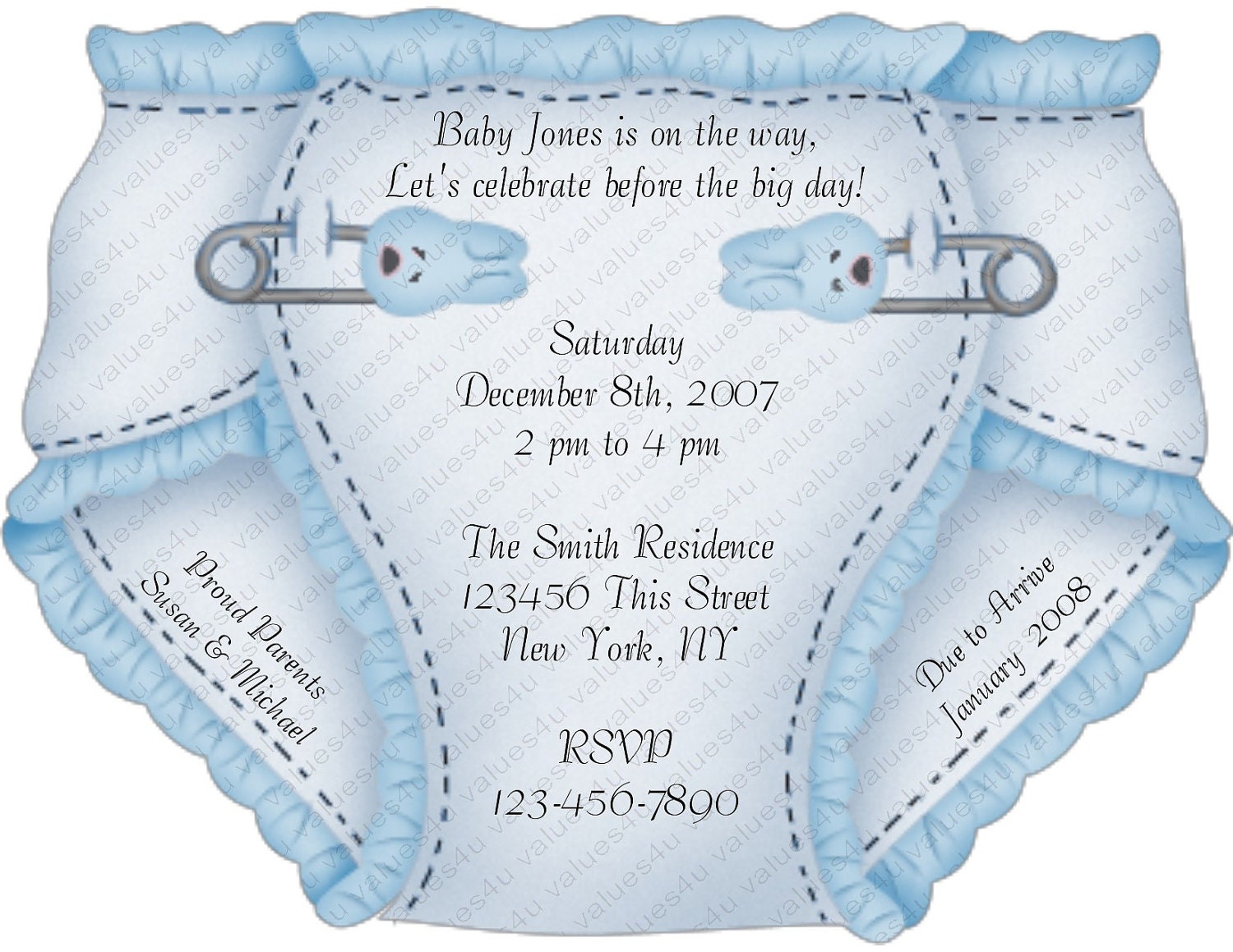 Diaper Shower Invites