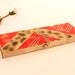 ANTIQUE Red Snakeskin Art Deco Enameled Cigarette holder mirror Compact Makeup Powder puff pancake dressing table