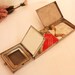 ANTIQUE Red Snakeskin Art Deco Enameled Cigarette holder mirror Compact Makeup Powder puff pancake dressing table