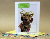 Birthday Card // Dachshund in Silly Costume // Funny