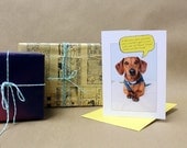 Birthday Card // Dachshund in Super Hero Cape