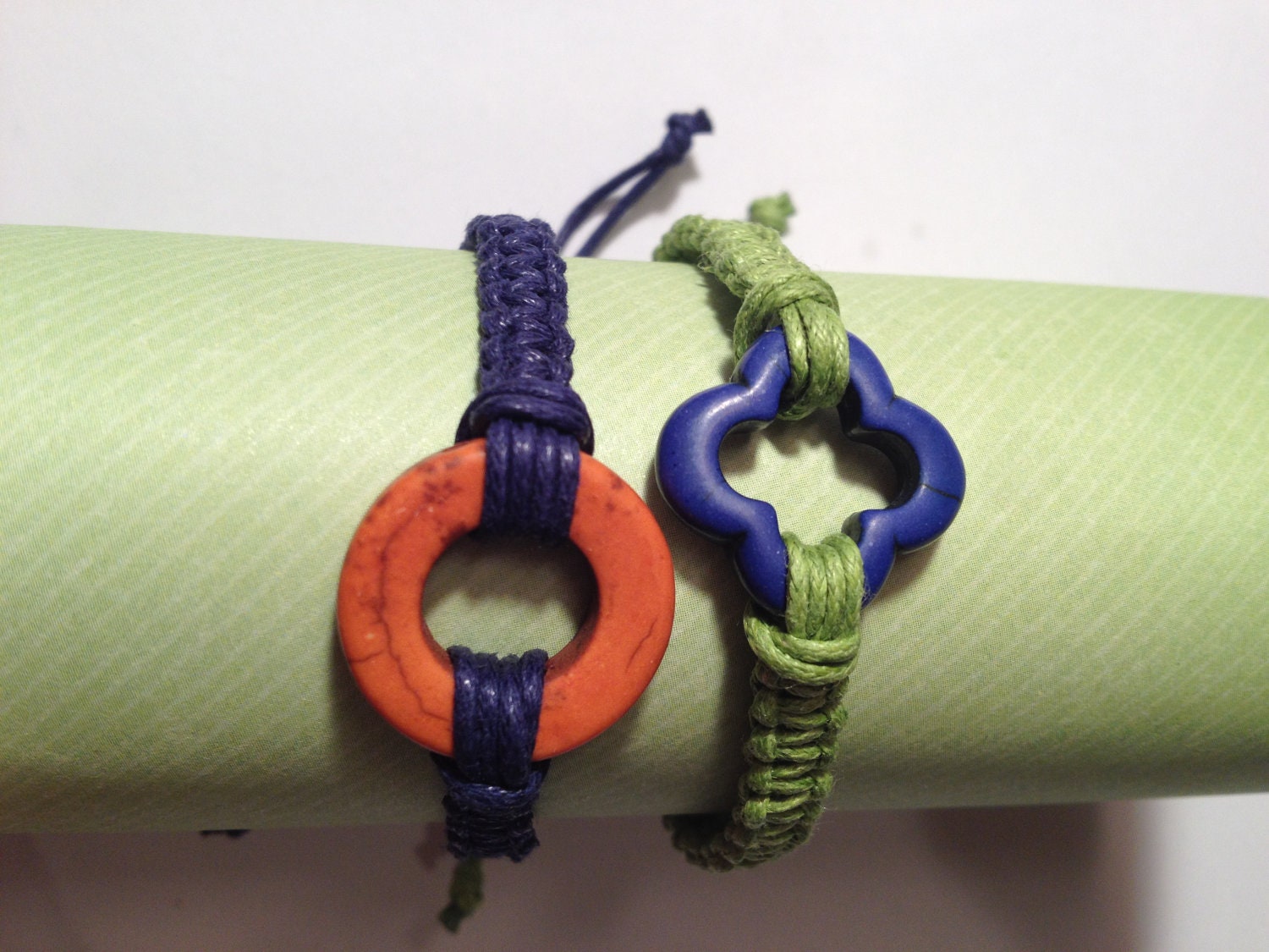 Macrame bracelets-set of two/stackable