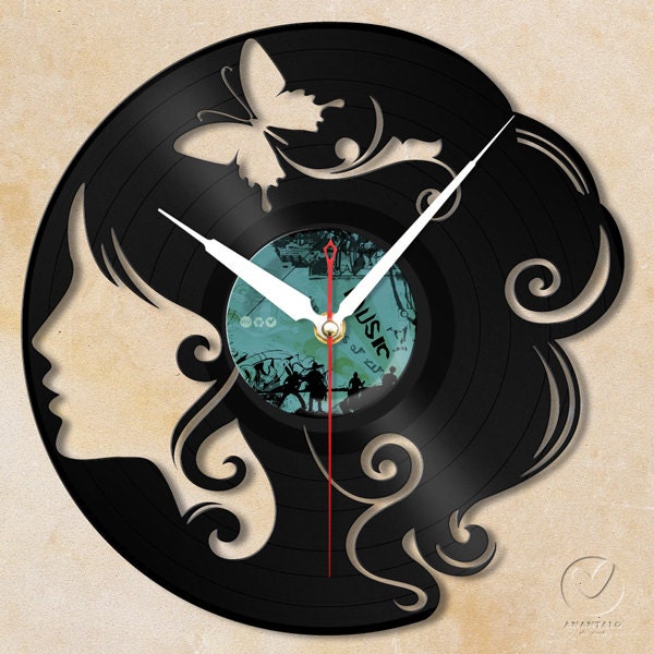 vinyl wall clock - girl