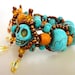 Beautifully Detailed Dia de Los muertos Day of the Dead Skull Bracelet