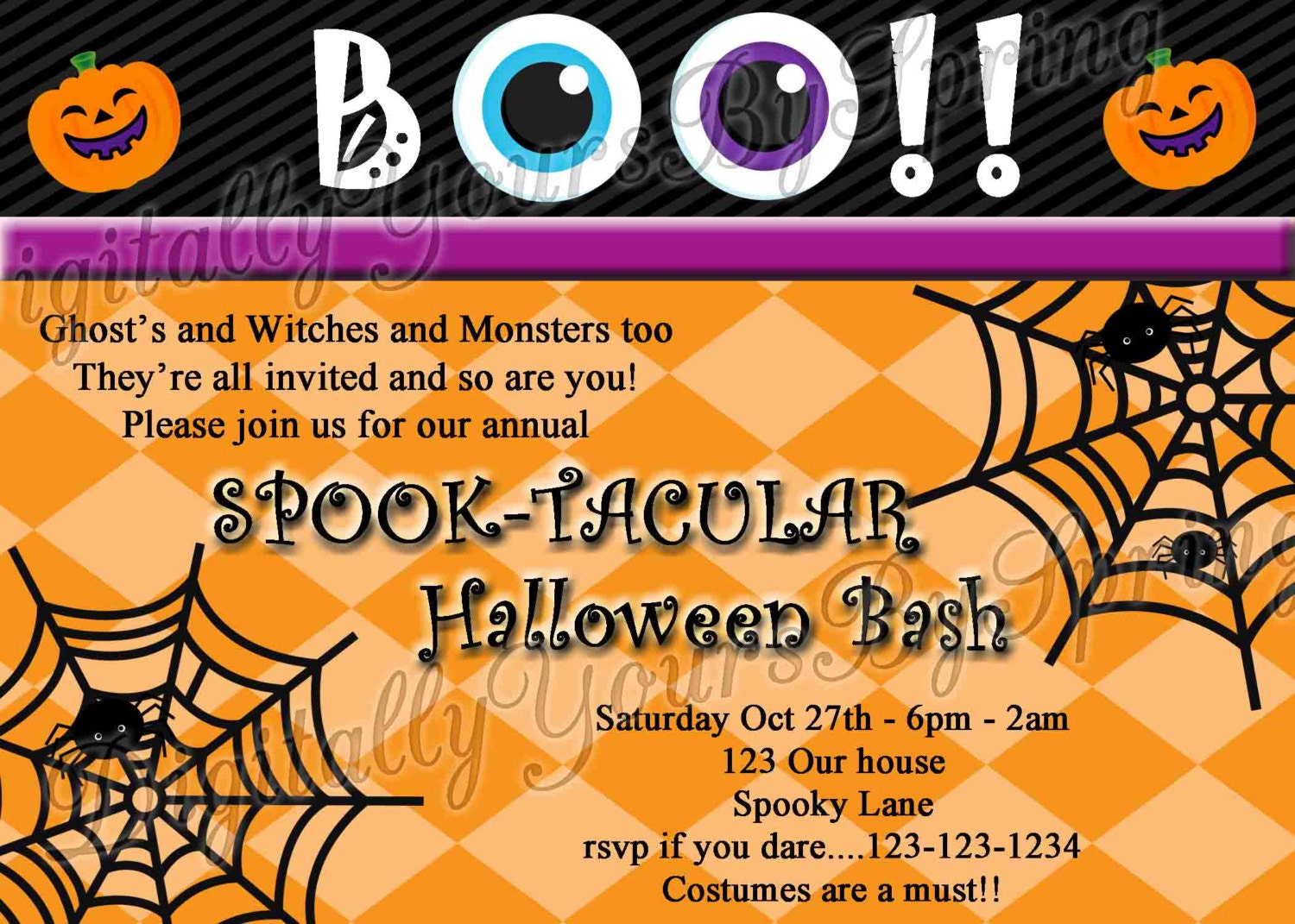Printable Halloween Party Invitation Style 9