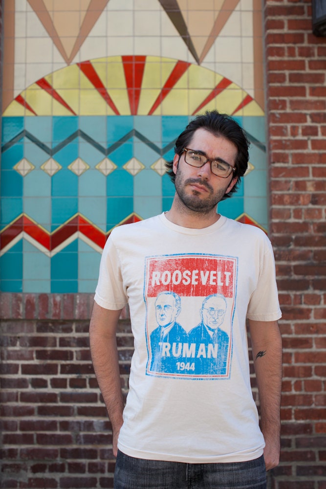Men's Cream Roosevelt - Truman 1944 Presidential Campaign Shirt