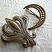 Antique Brooch Fleur de lis and Moon Victorian Jewelry