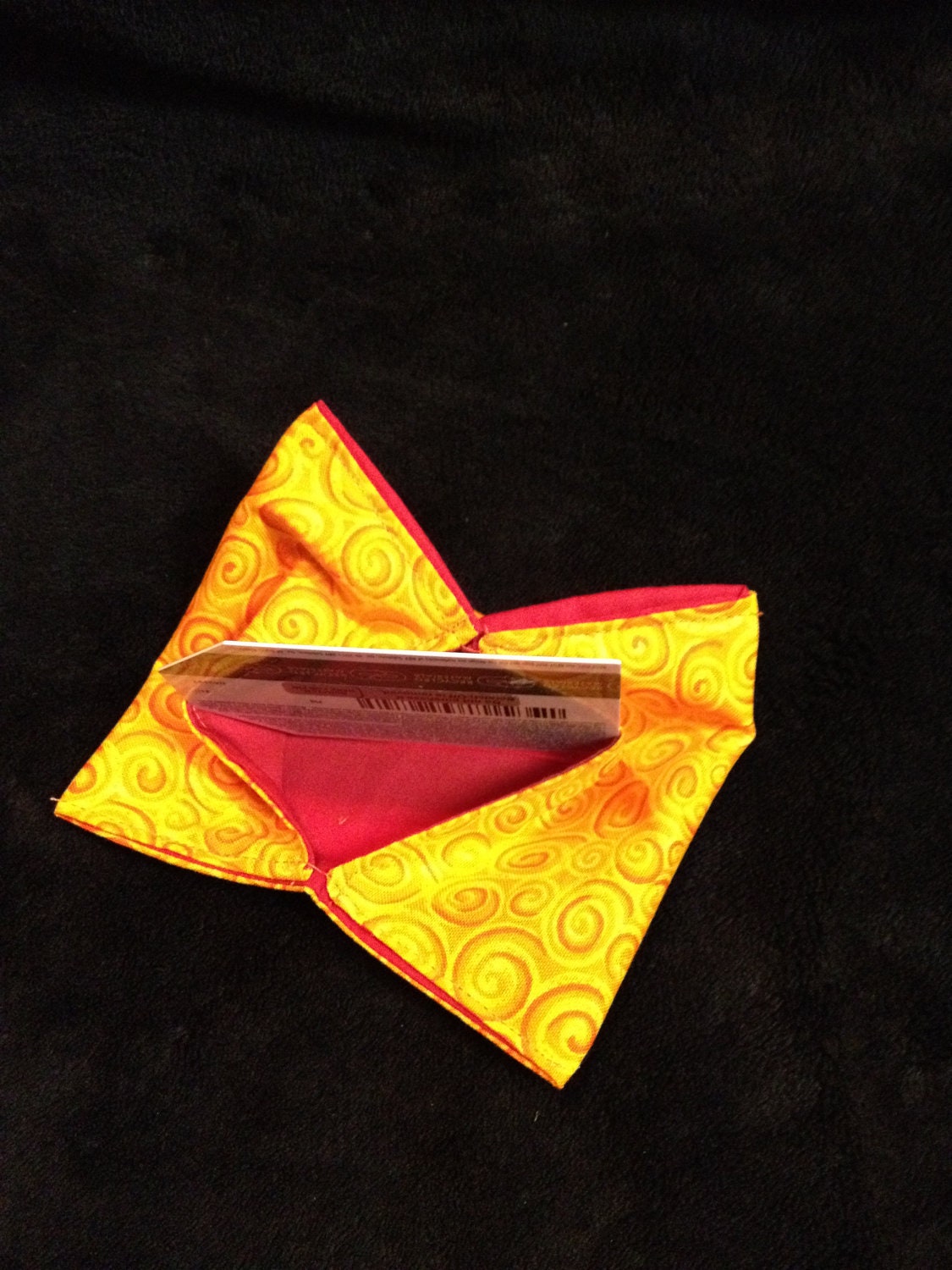 Folded Wallet Orange and Red Swirls
