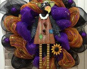Fall Wreath - Standing Crow Wreath Fall Wreath - Black and Orange