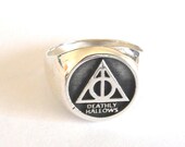 Solid Sterling Silver 925 Harry Potter Deathly Hallows Ring ALL SIZE