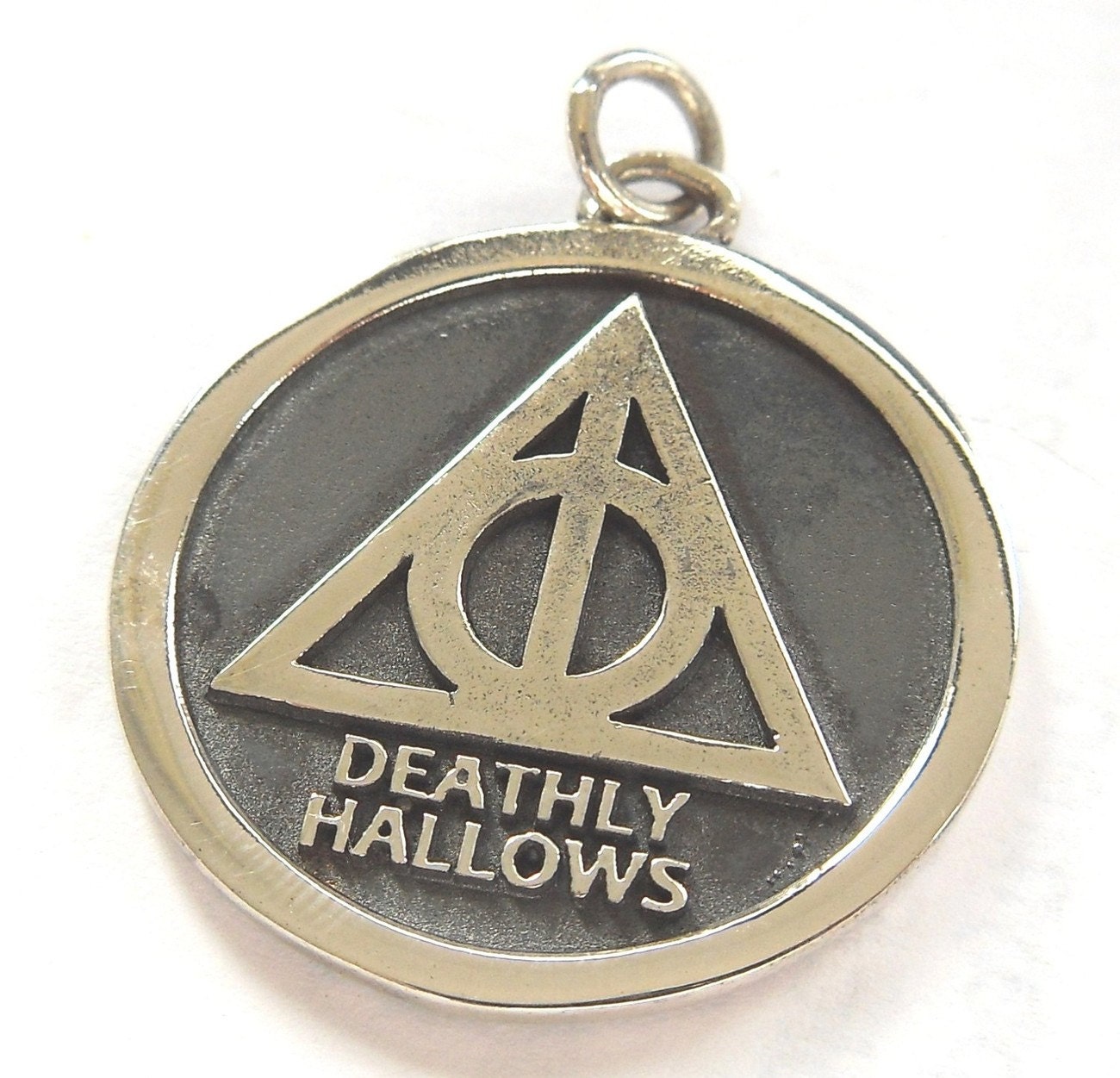 Solid Sterling Silver 925 Harry Potter Deathly Hallows Pendant