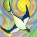 Free Falling -  Art Print Childs Room Flying Bird  10 x14 Limited Edition