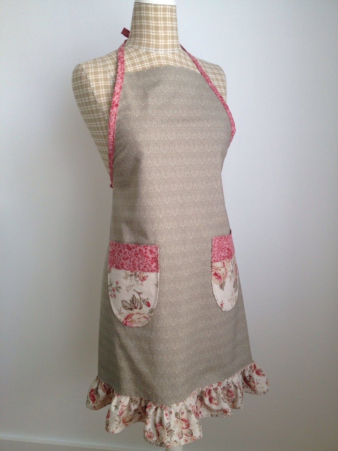 Vintage Inspired Handmade Ruffled Apron - Full Apron - Ruffled Apron