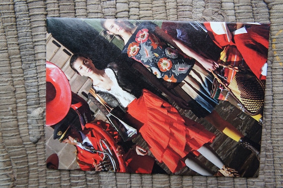 set of five dark red fashion envelopes