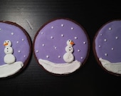 Sweet Snowman Hand Decorated Sugar Cookies - 1/2 dozen