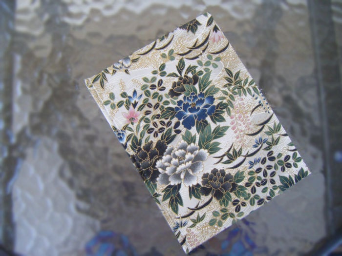 Floral Fabric-Wrapped Hardcover Journal with Unlined Pages, Hand-Sewn, Hand-made