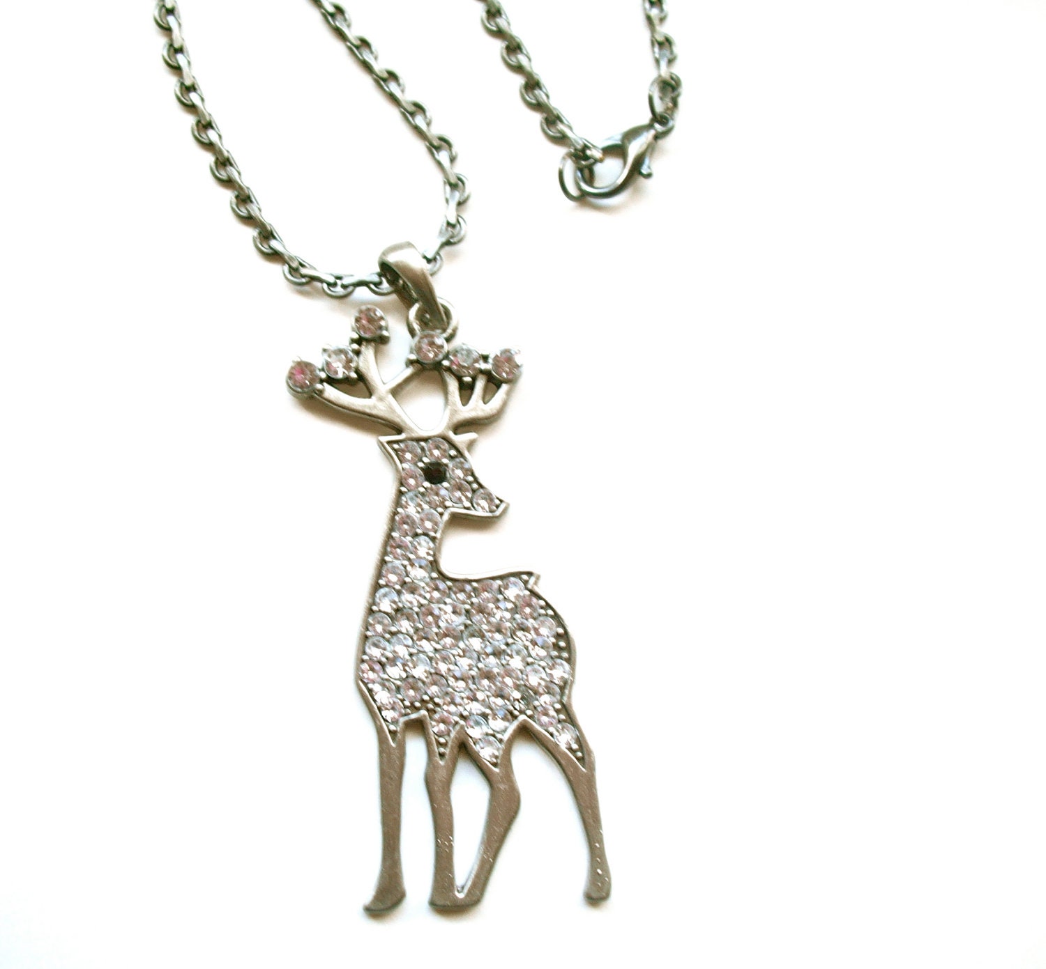 Christmas Jewelry Reindeer Pendant Necklace Metal Art Jewelry