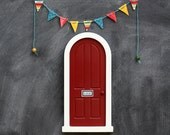 Miniature Fairy Door Pennant Banner - Bunting Flag Banner - Fabric Banner