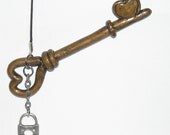 Skyrim Elder Scrolls V. inspired vintage brass skeleton key-necklace-Original 100% Handmade