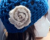 Crochet Hat with Rose