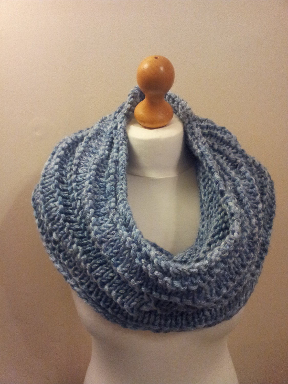 Ocean Blue Chunky Winter Scarf/Cowl Cosy and Versatile