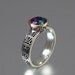 LAUREL CROWN silver ring with lab Alexandrite