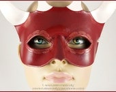 Red Dragon leather masquerade mask handmade Halloween costume larp Carnival Mardi Gras theater