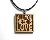 Beatles Lyrics Jewelry - All You Need Is Love - JukeBlox Quote Pendant Necklace