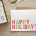 Set of 6 - Happy Holidays Letterpress Card