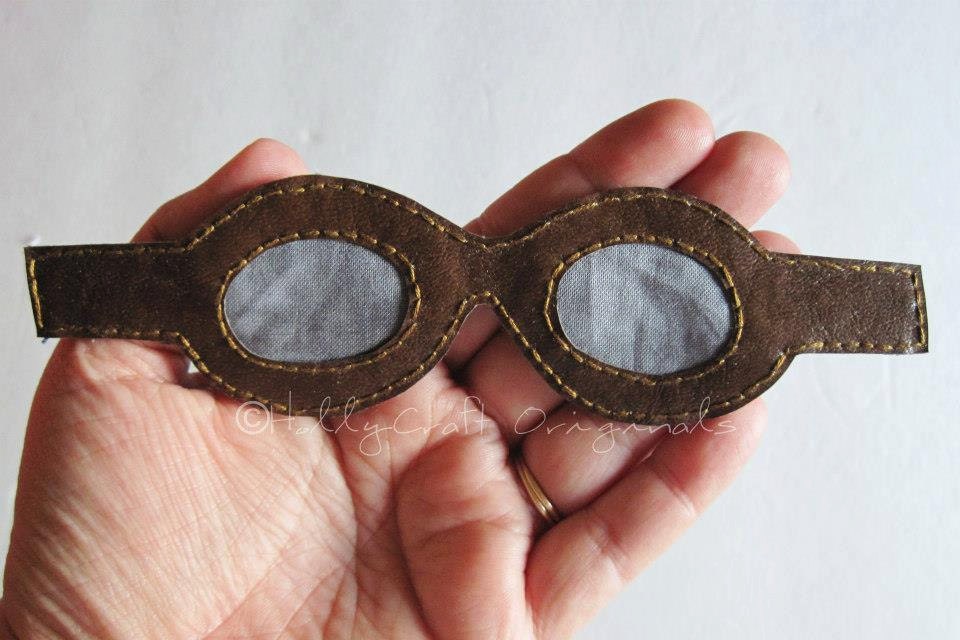 Aviator Goggles Applique, Fabric Aviator Goggles, Goggles, Fabric Goggles, for Aviator HatMade to Order