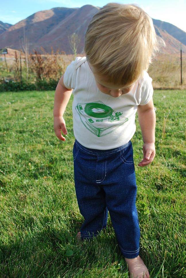 vintage polyester pants- like jeans- 12m