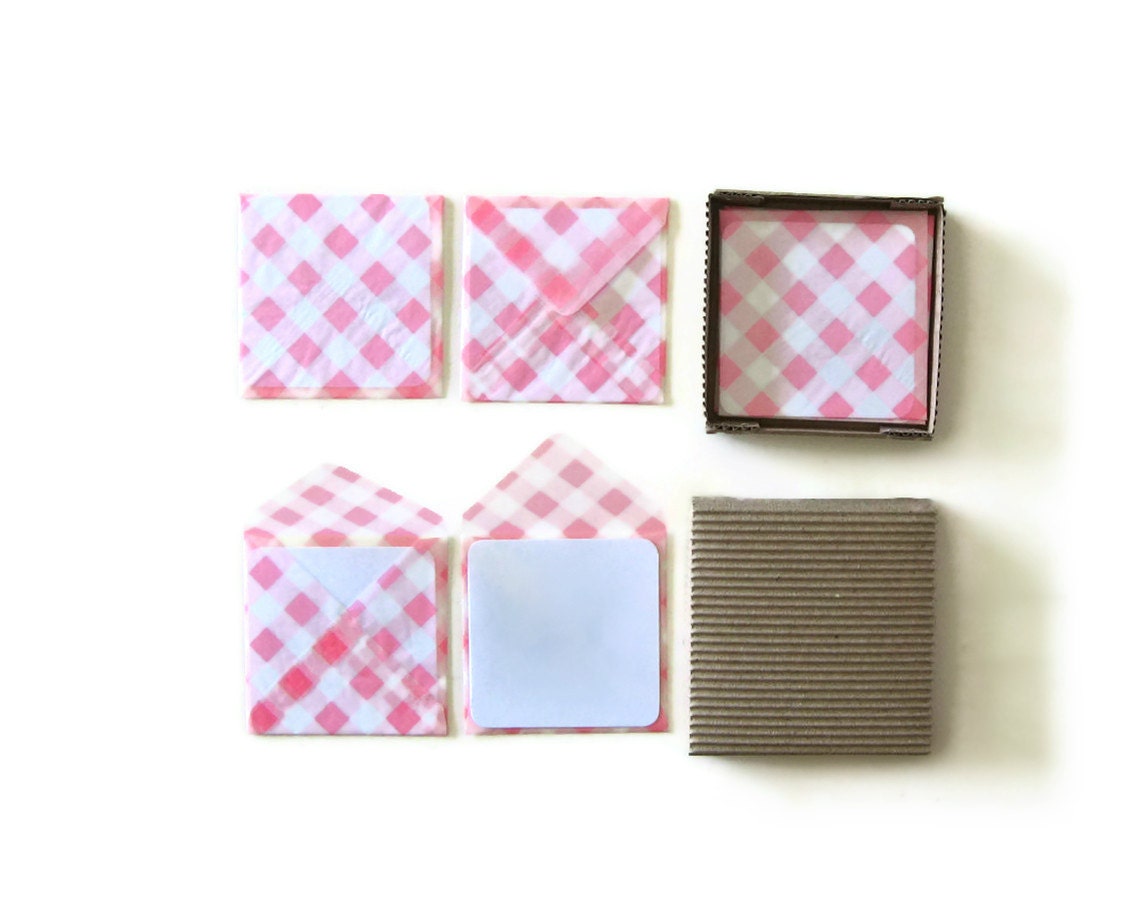 Pink Gingham - Mini Stationery Set