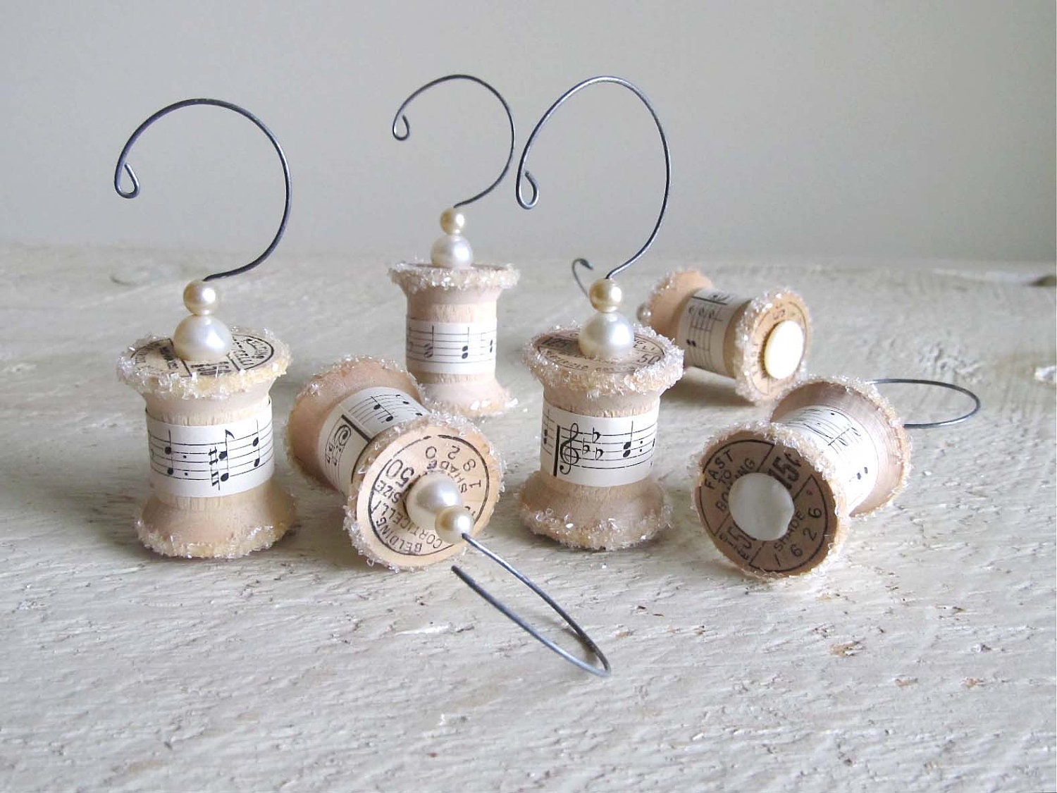 Ornaments Made From Vintage Spools as Featured in Better Homes and Gardens
