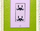 Tiny Handlebar Moustache Stickers and Mustache Decals for Electrical Outlets